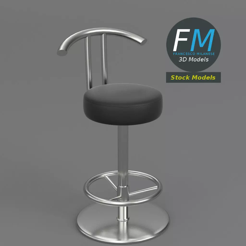 Bar stool 1 3D model_0