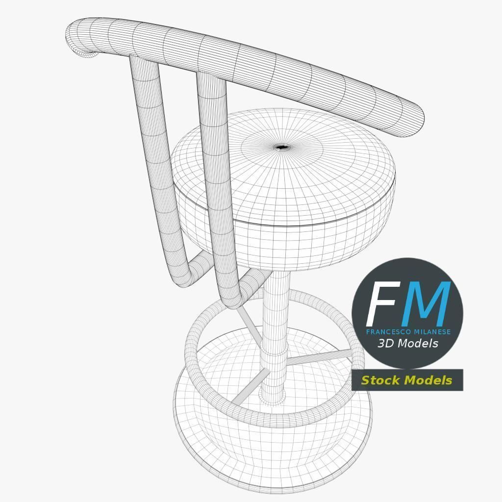 Bar stool 1 3D model_8