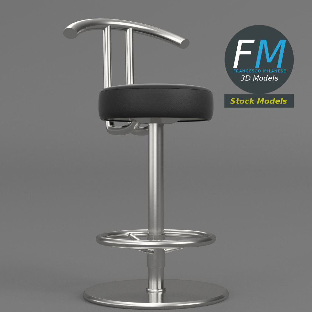 Bar stool 1 3D model_3