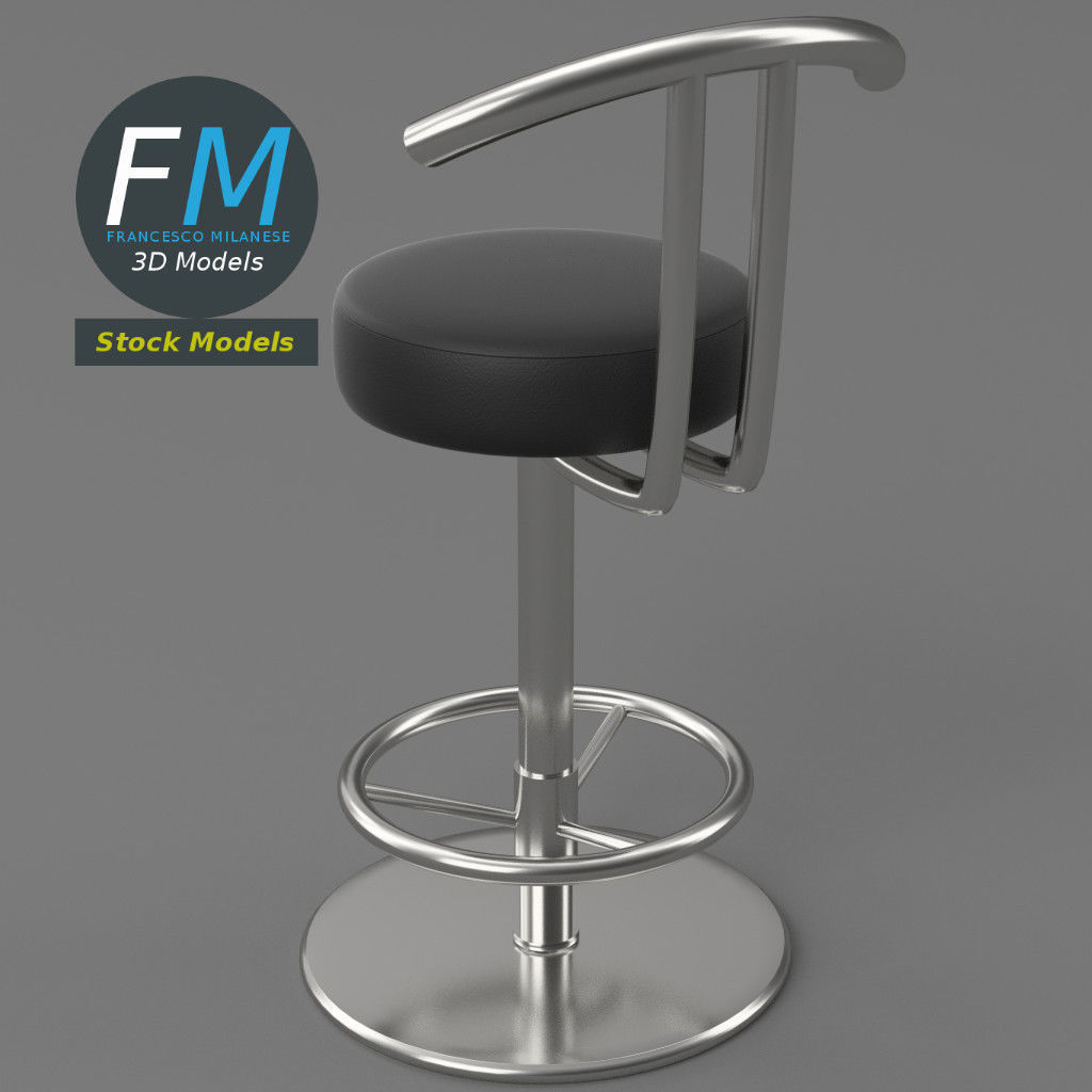 Bar stool 1 3D model_5