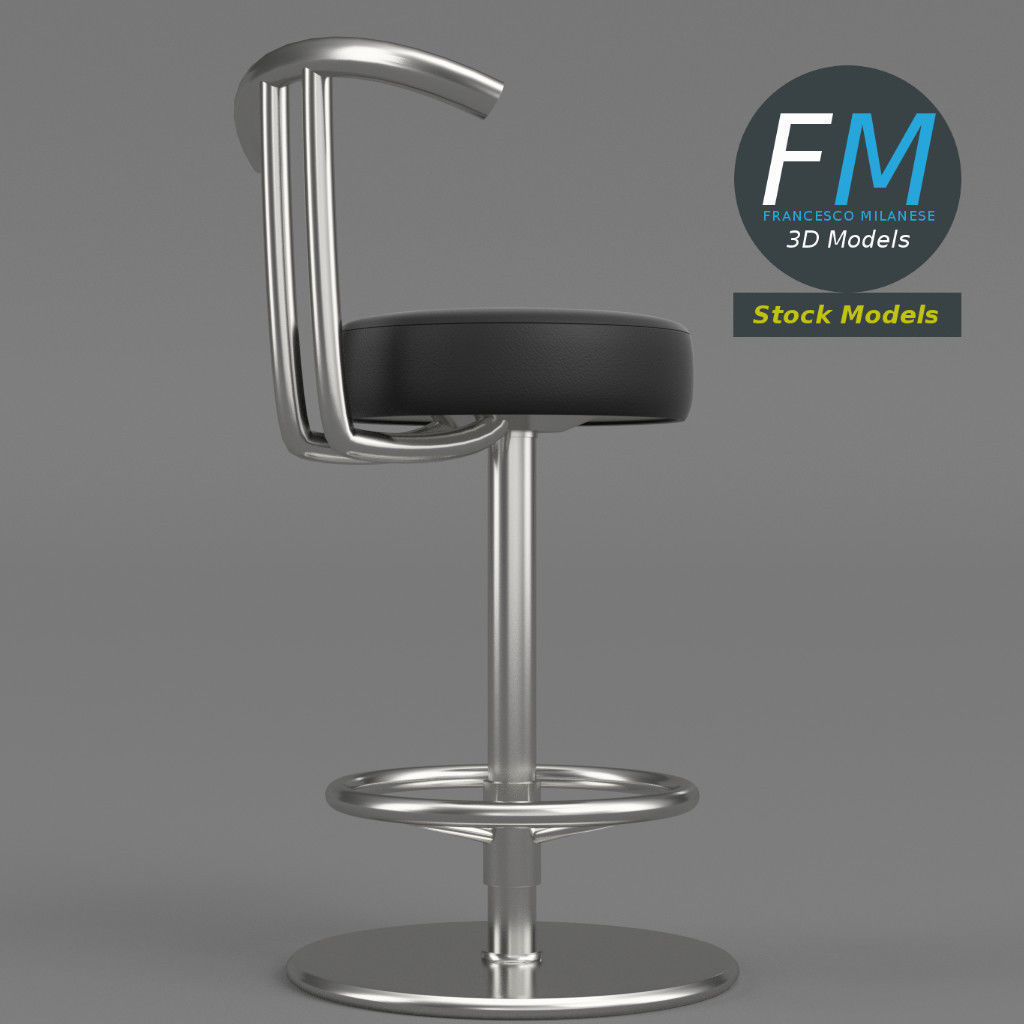 Bar stool 1 3D model_4