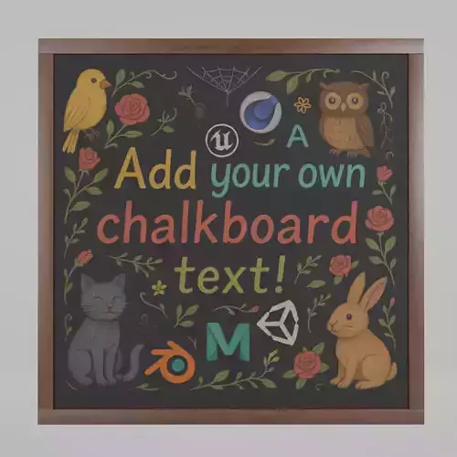 Customizable Wall-Mounted Blackboard-Square Standard Write Board Low-poly 3D model