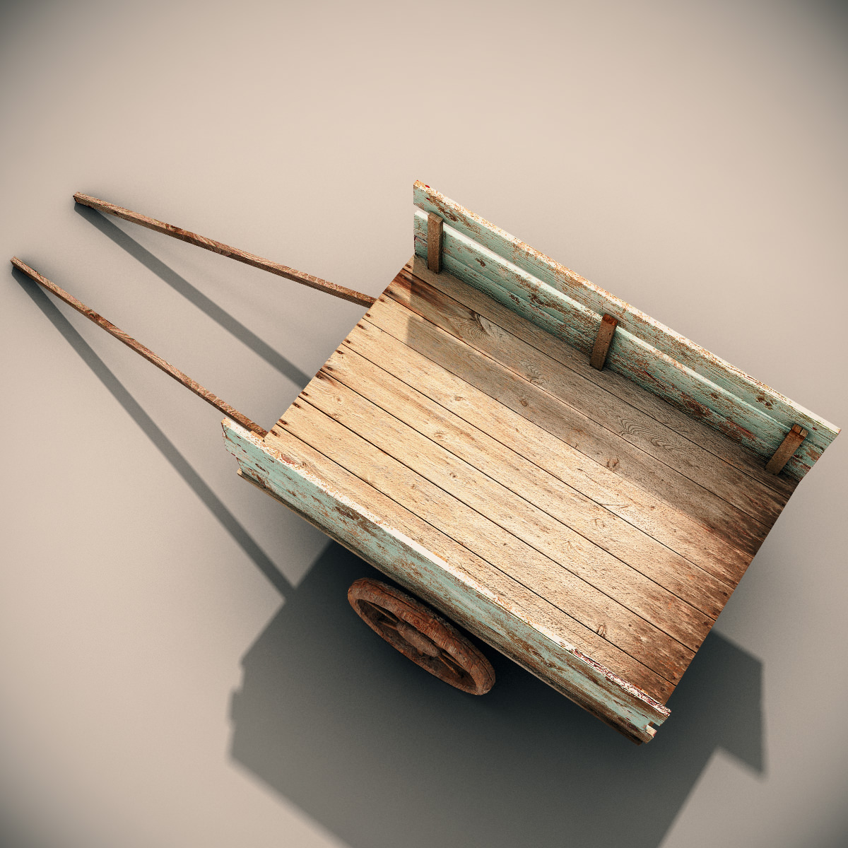 Mule Cart Low-poly 3D model_2