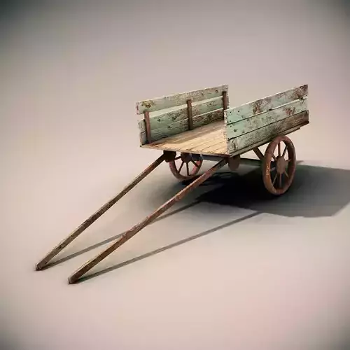 Mule Cart Low-poly 3D model