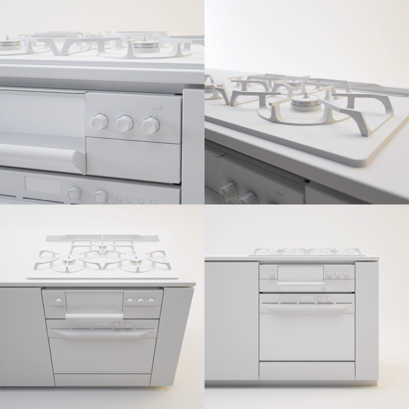 Gas Range Cooker 3D model_5