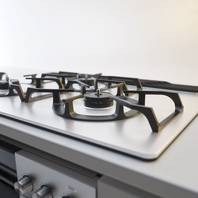 Gas Range Cooker 3D model_2