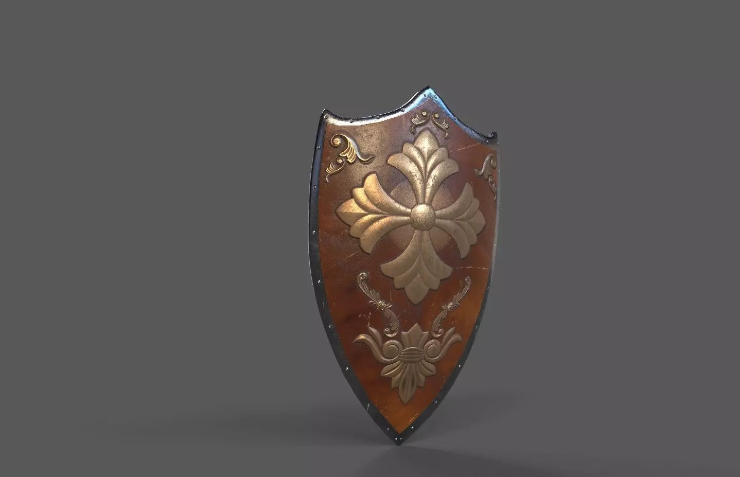 Medieva Fantasy Magic Shield Low-poly 3D model_0
