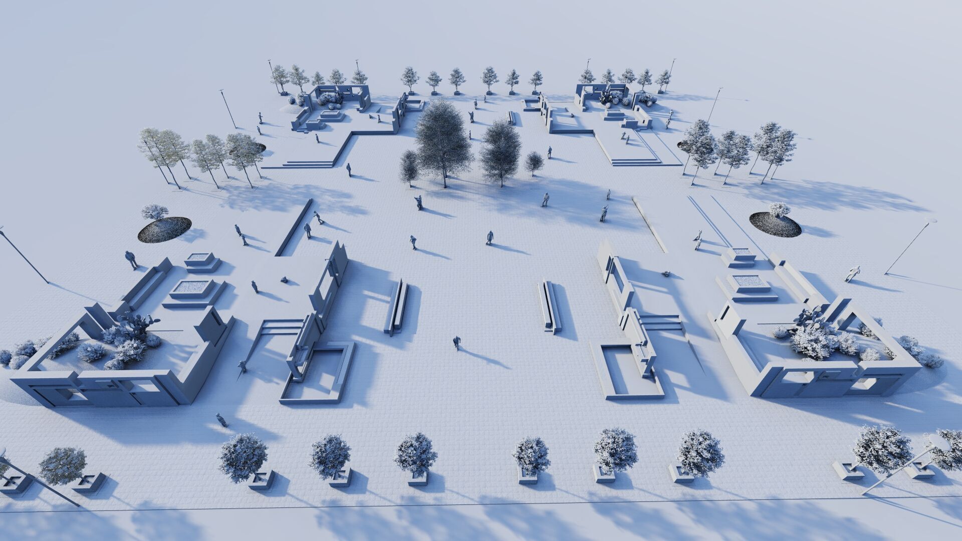 public park-Private Park Landscape Urban 3D model_12