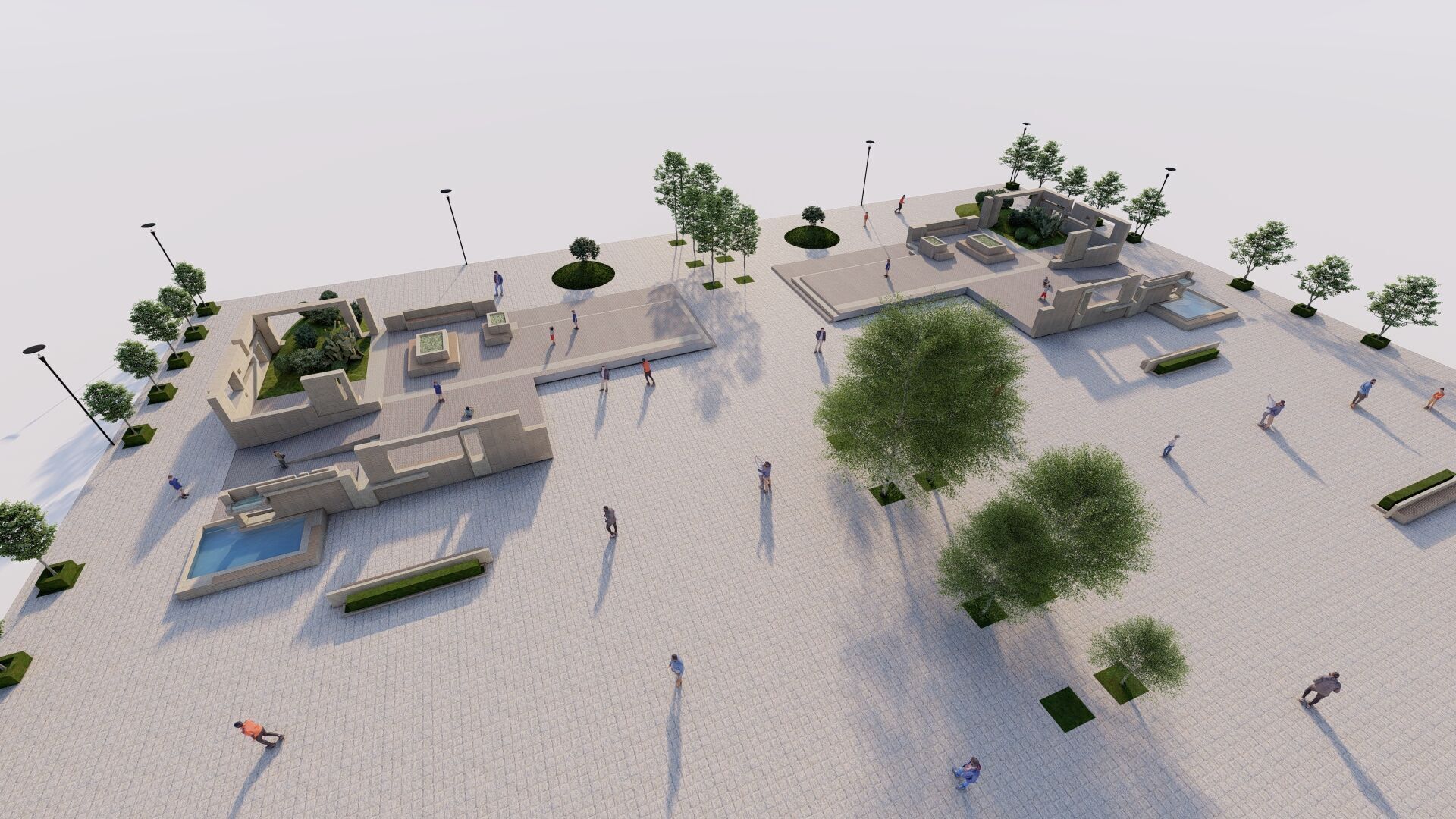 public park-Private Park Landscape Urban 3D model_17