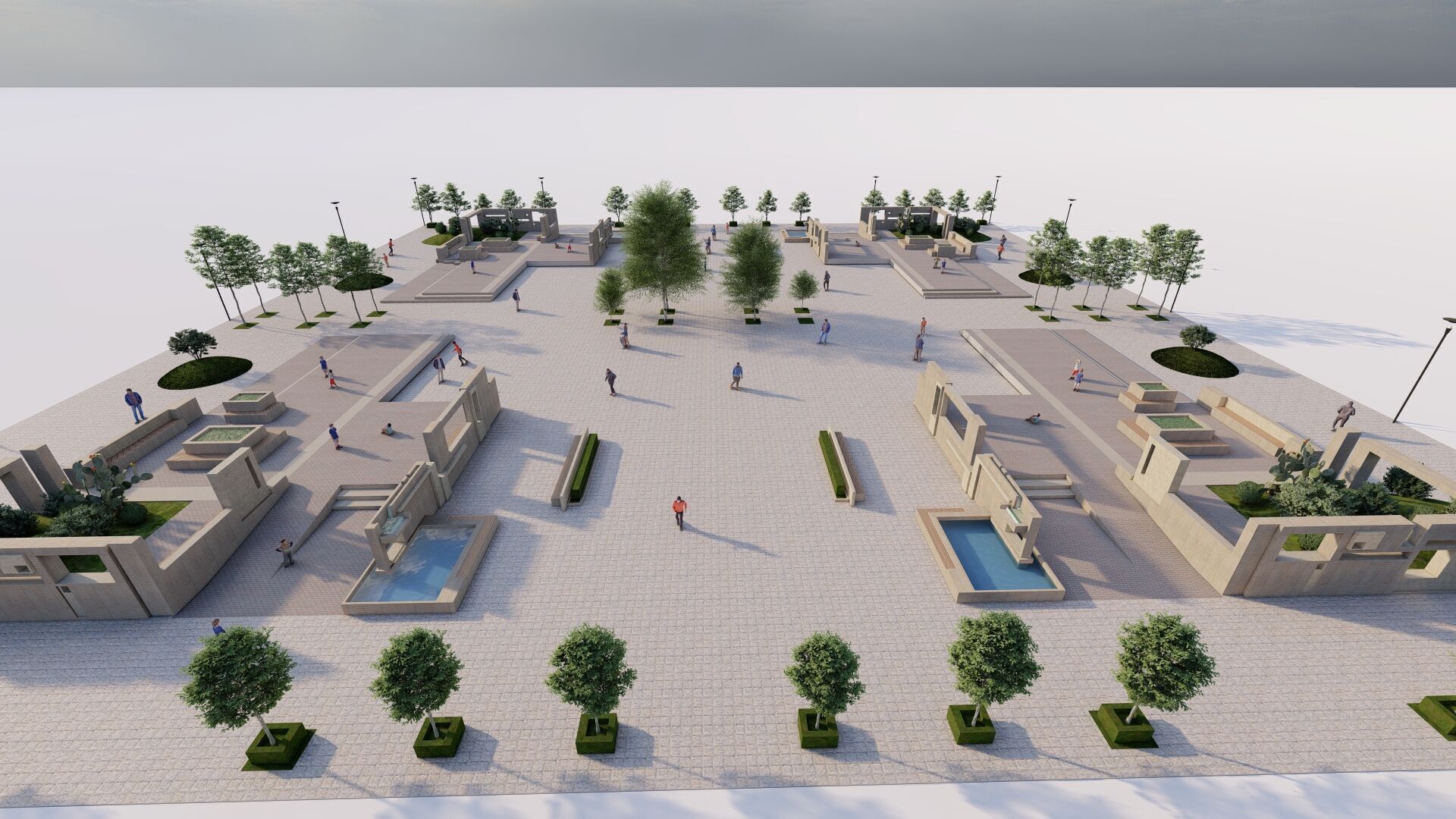 public park-Private Park Landscape Urban 3D model_15