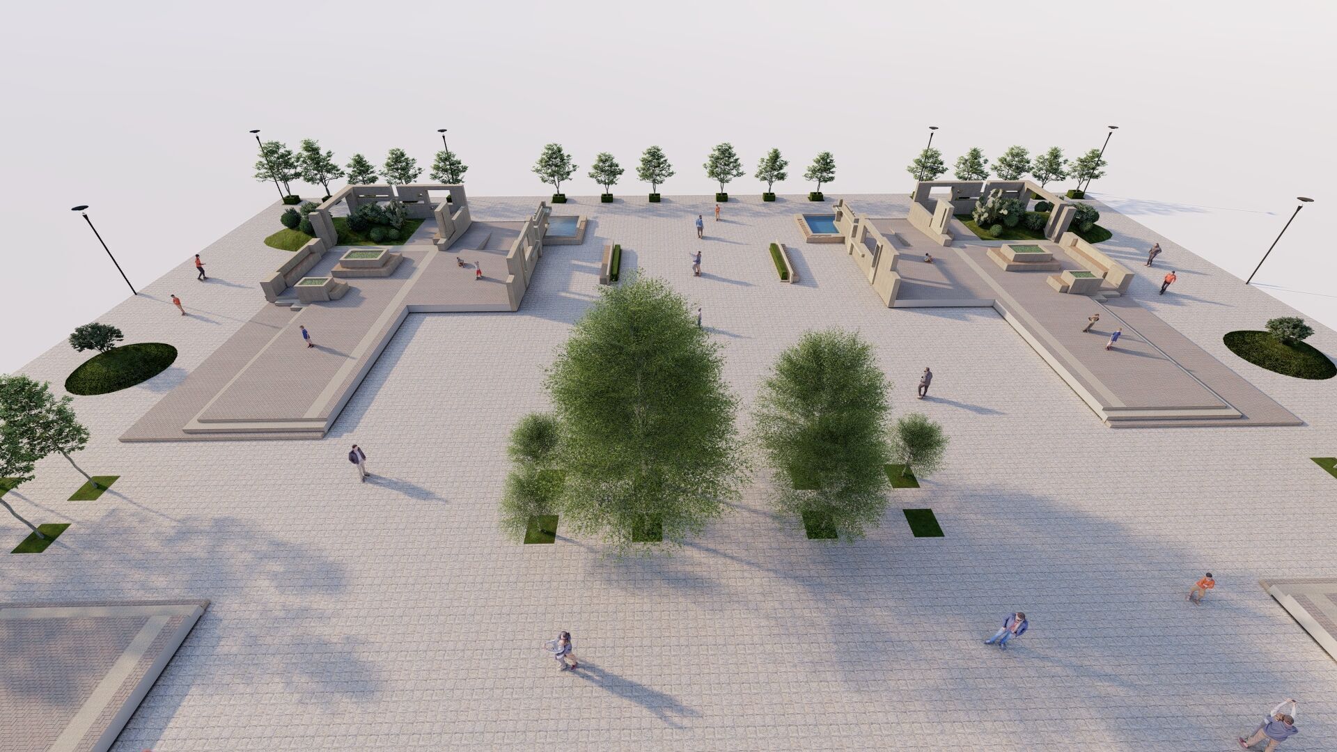 public park-Private Park Landscape Urban 3D model_26