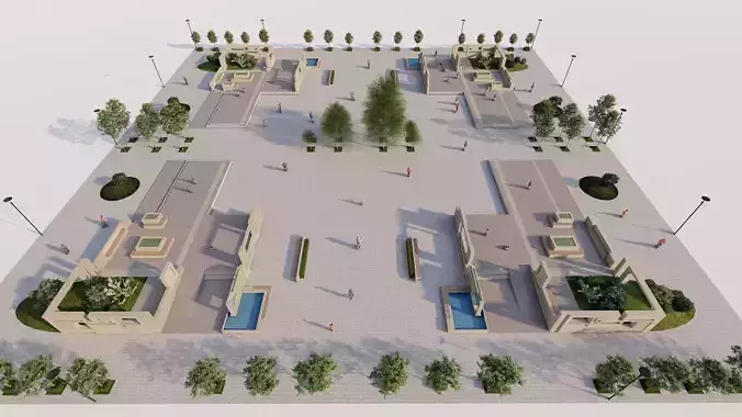 public park-Private Park Landscape Urban 3D model
