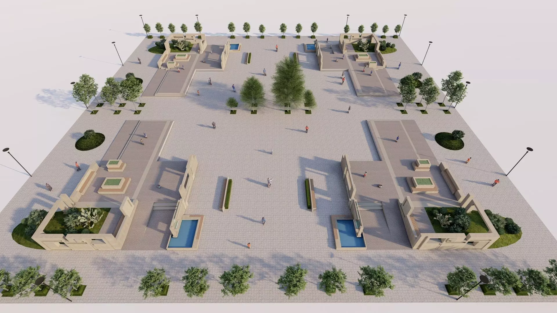 public park-Private Park Landscape Urban 3D model_0