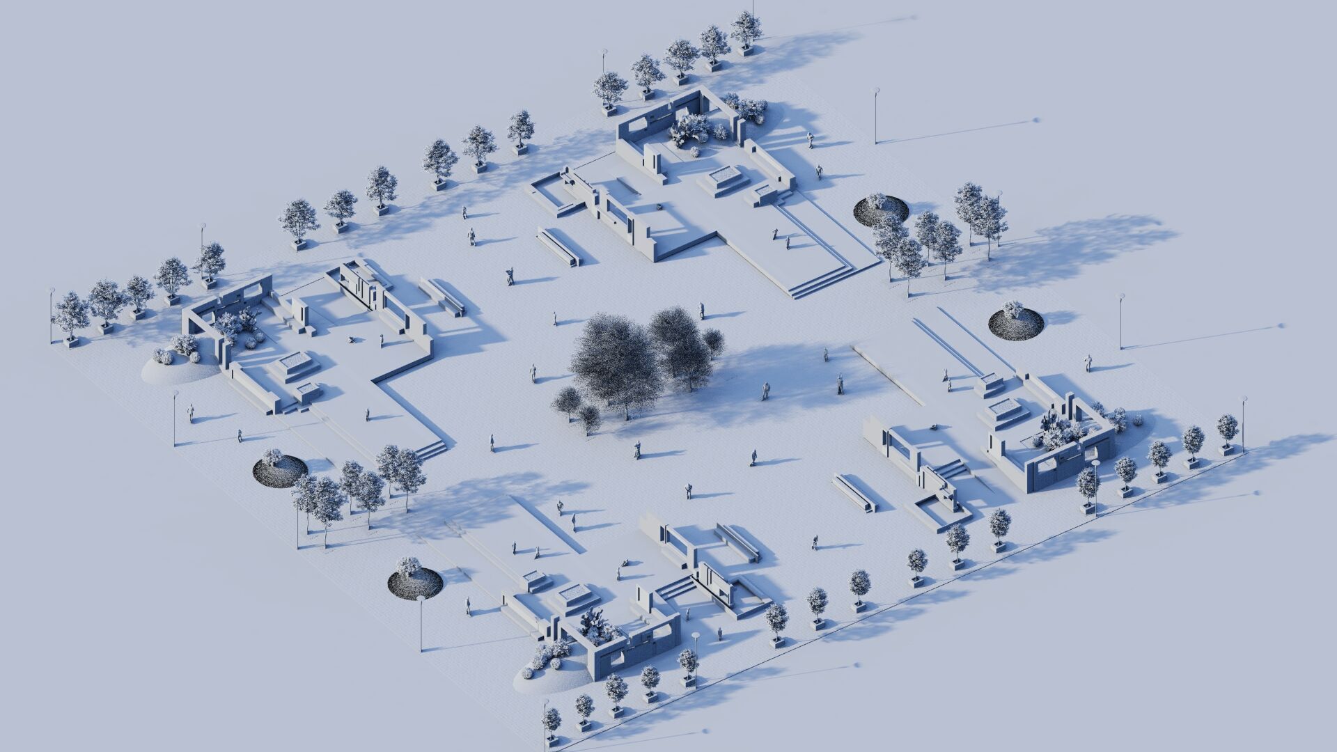 public park-Private Park Landscape Urban 3D model_20