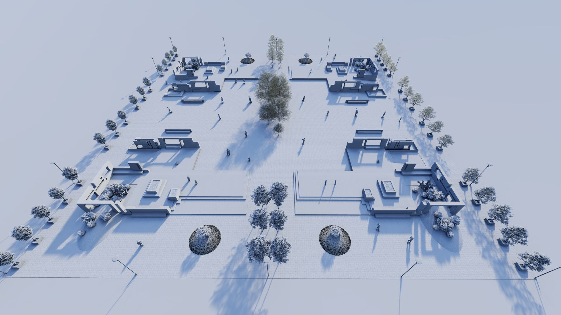 public park-Private Park Landscape Urban 3D model_9