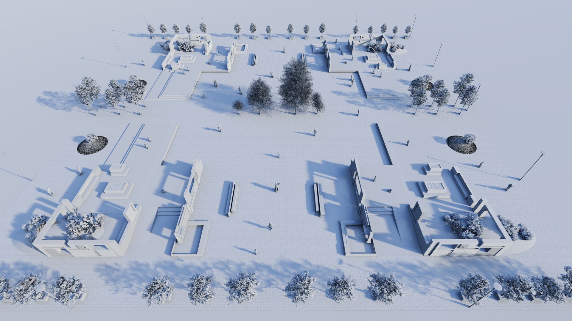 public park-Private Park Landscape Urban 3D model_22