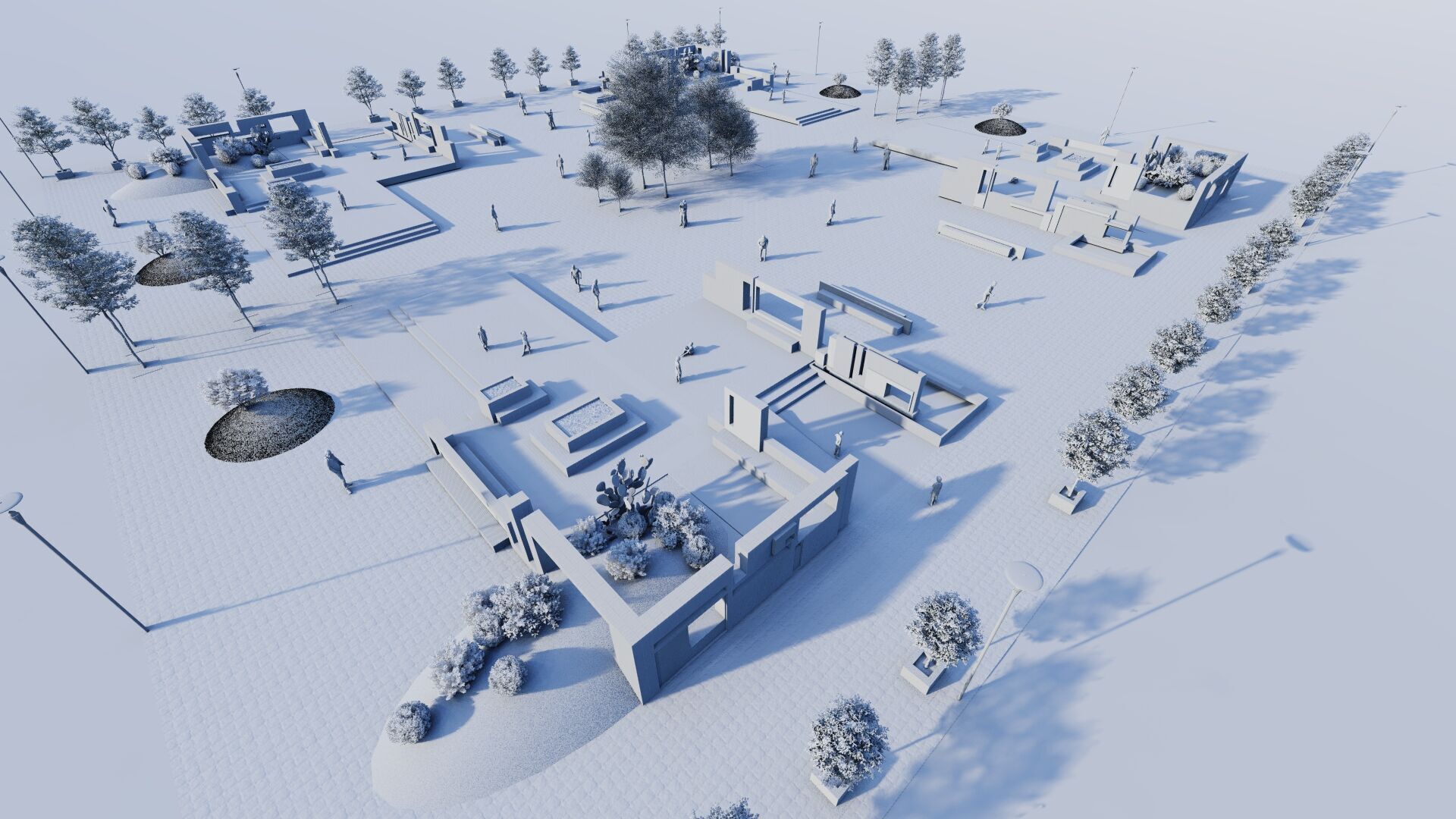 public park-Private Park Landscape Urban 3D model_14