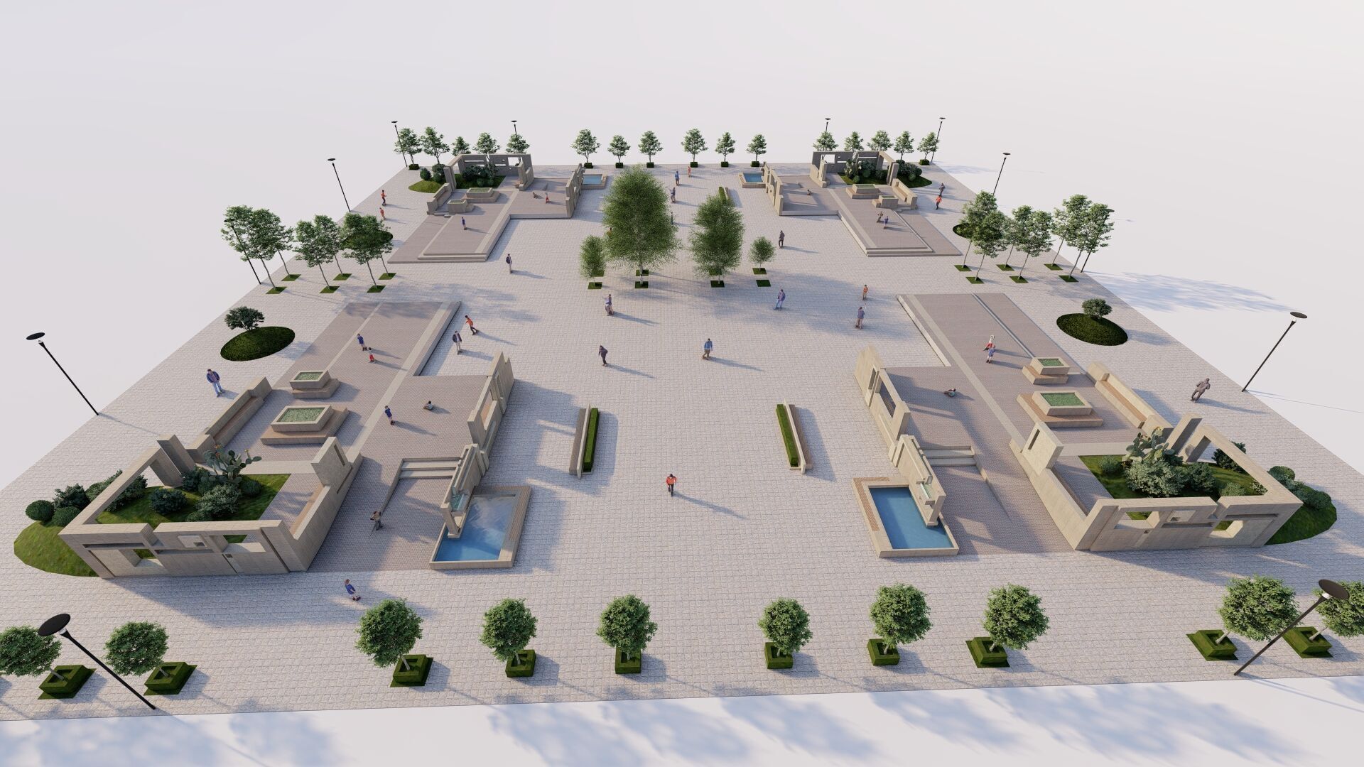 public park-Private Park Landscape Urban 3D model_8