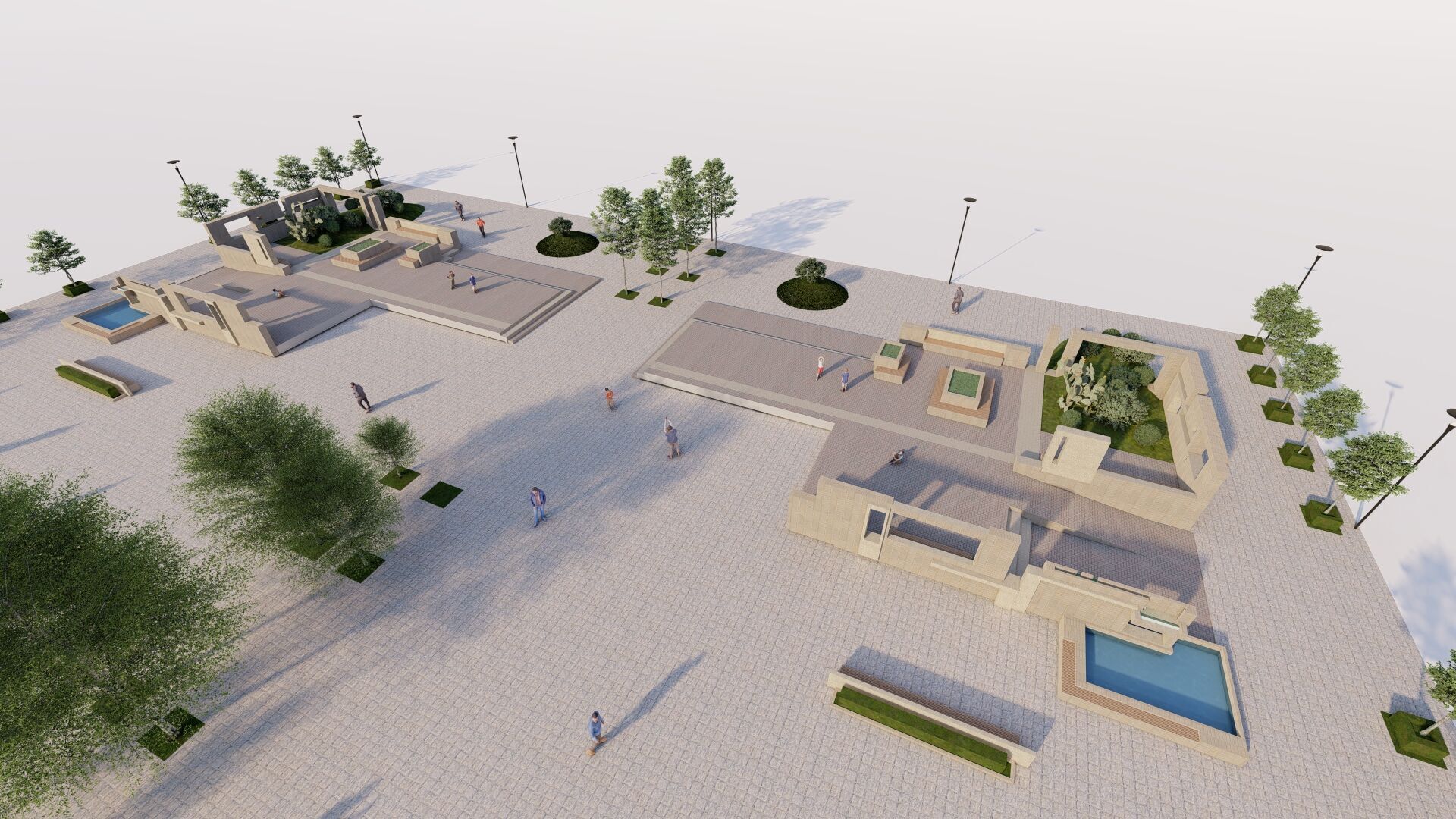 public park-Private Park Landscape Urban 3D model_23