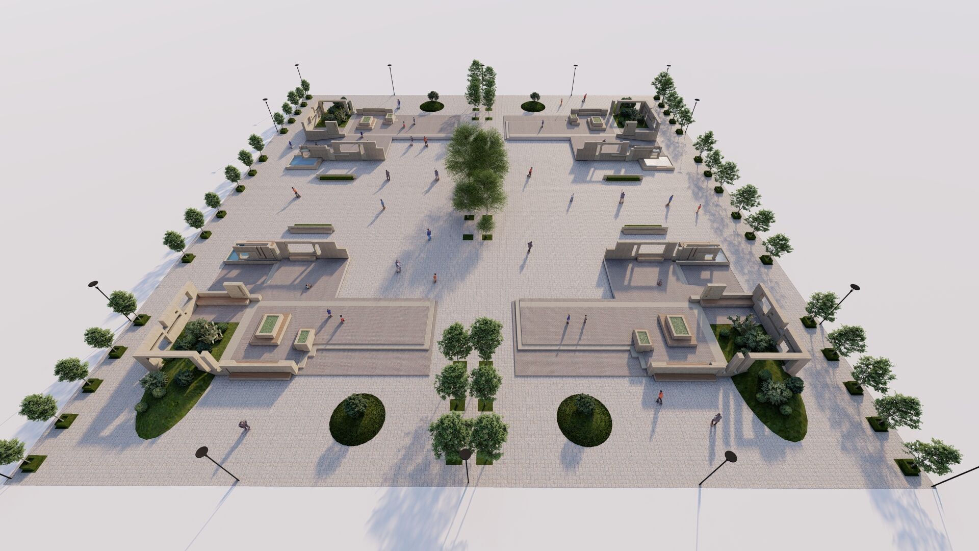 public park-Private Park Landscape Urban 3D model_13