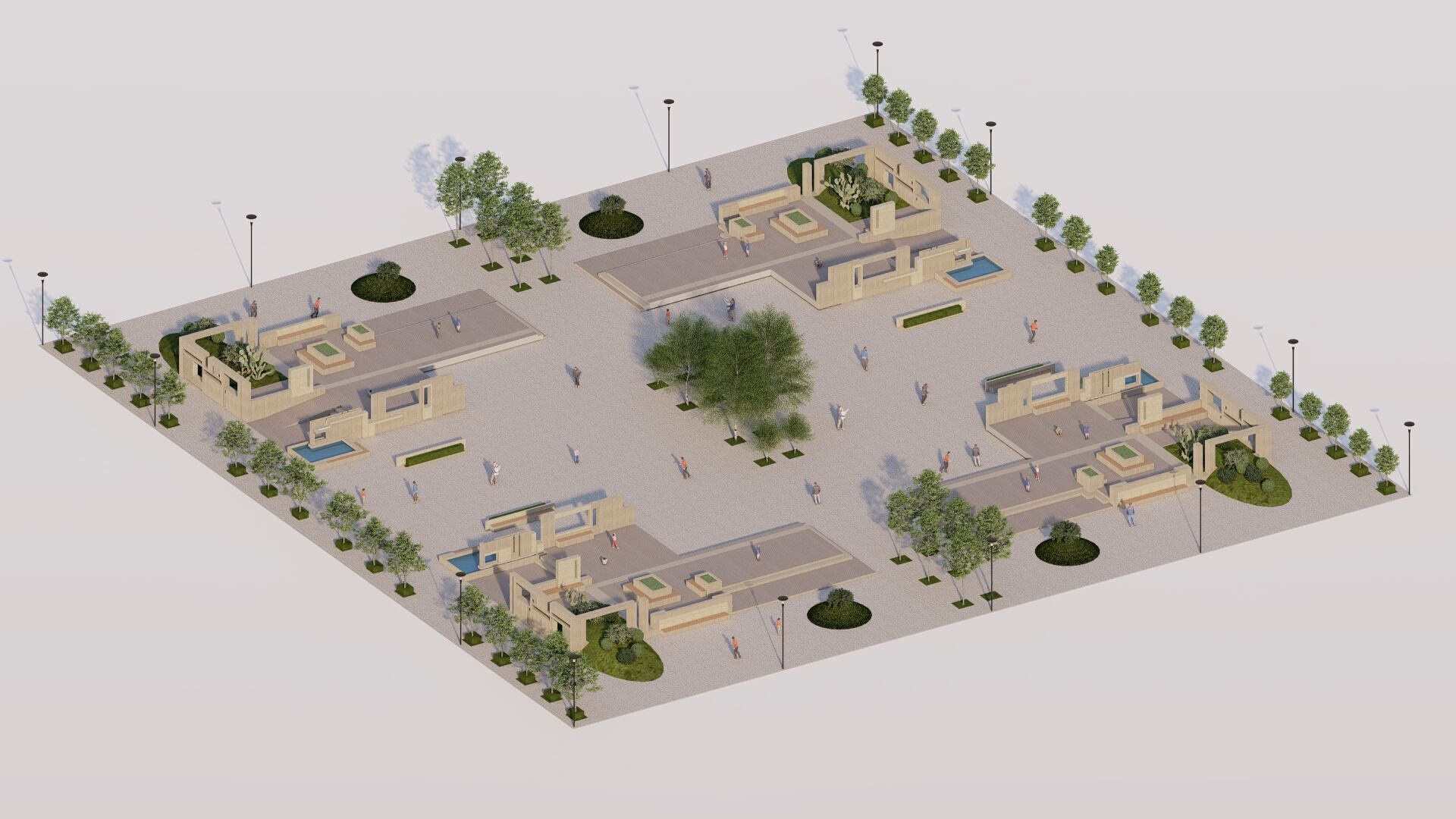 public park-Private Park Landscape Urban 3D model_21