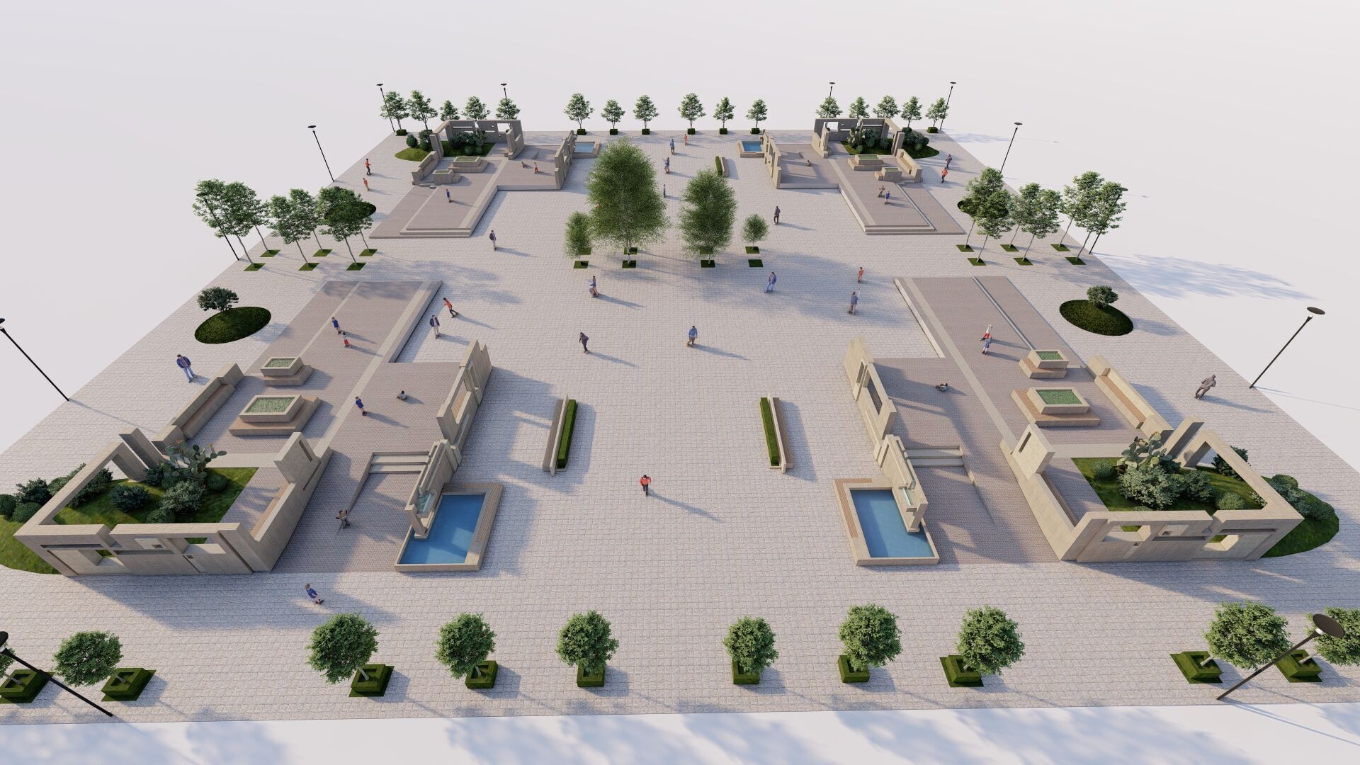 public park-Private Park Landscape Urban 3D model_4