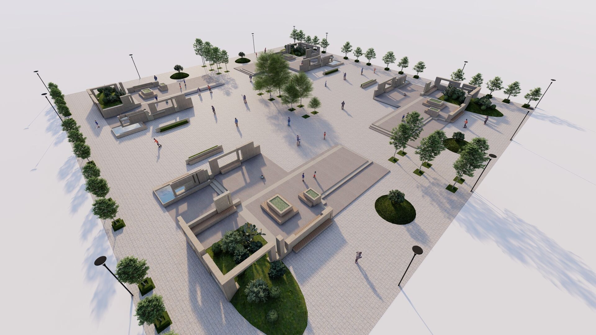 public park-Private Park Landscape Urban 3D model_1