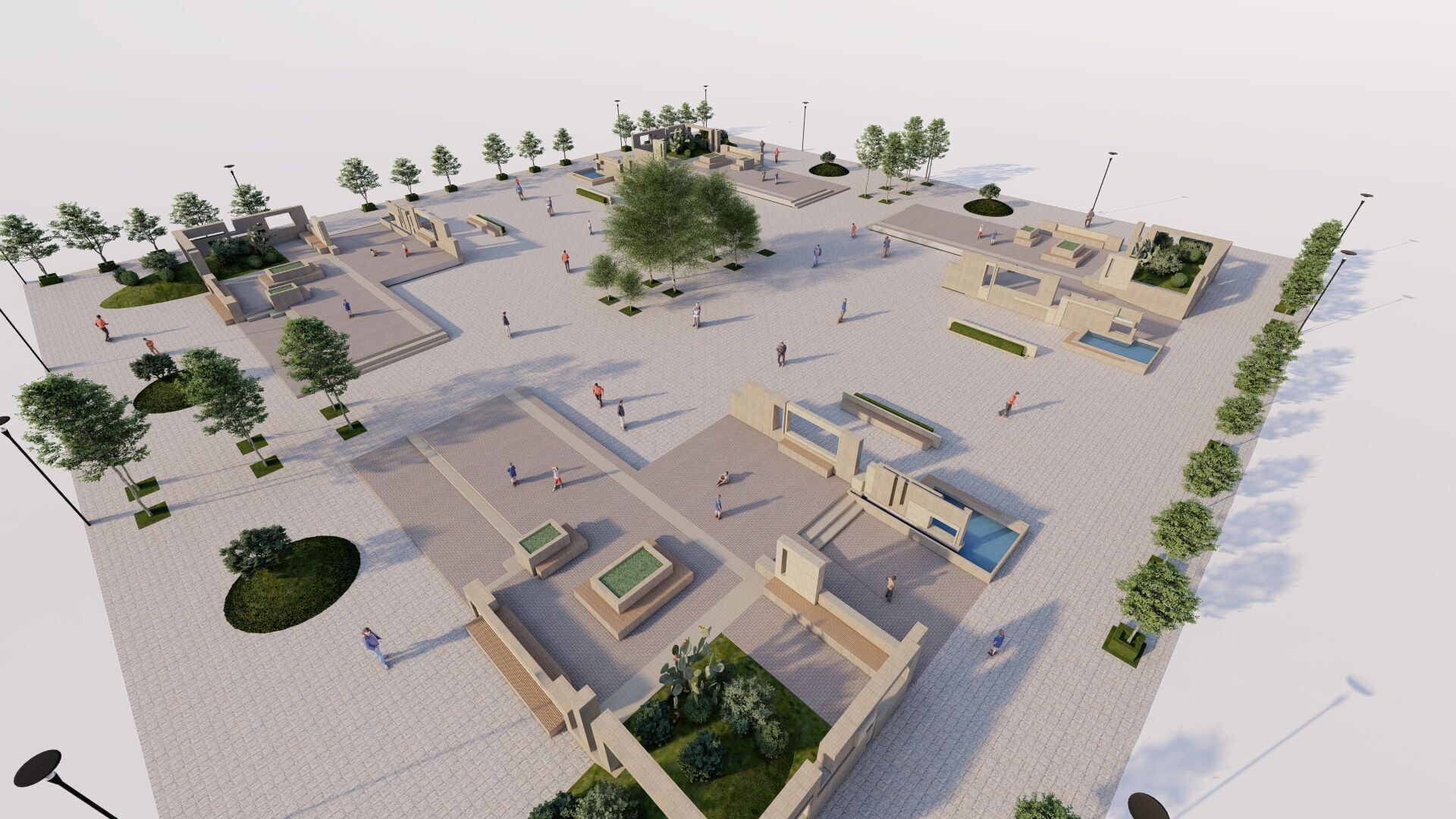 public park-Private Park Landscape Urban 3D model_3