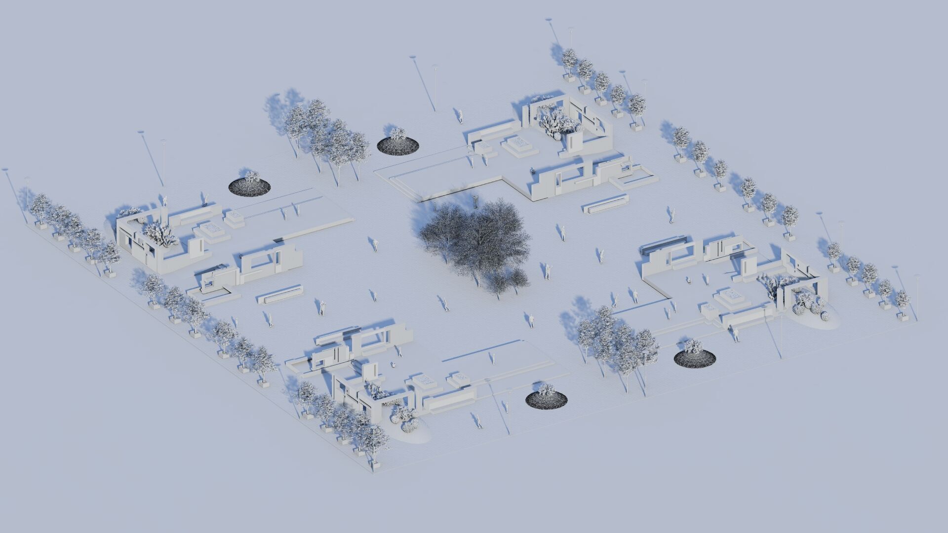 public park-Private Park Landscape Urban 3D model_19