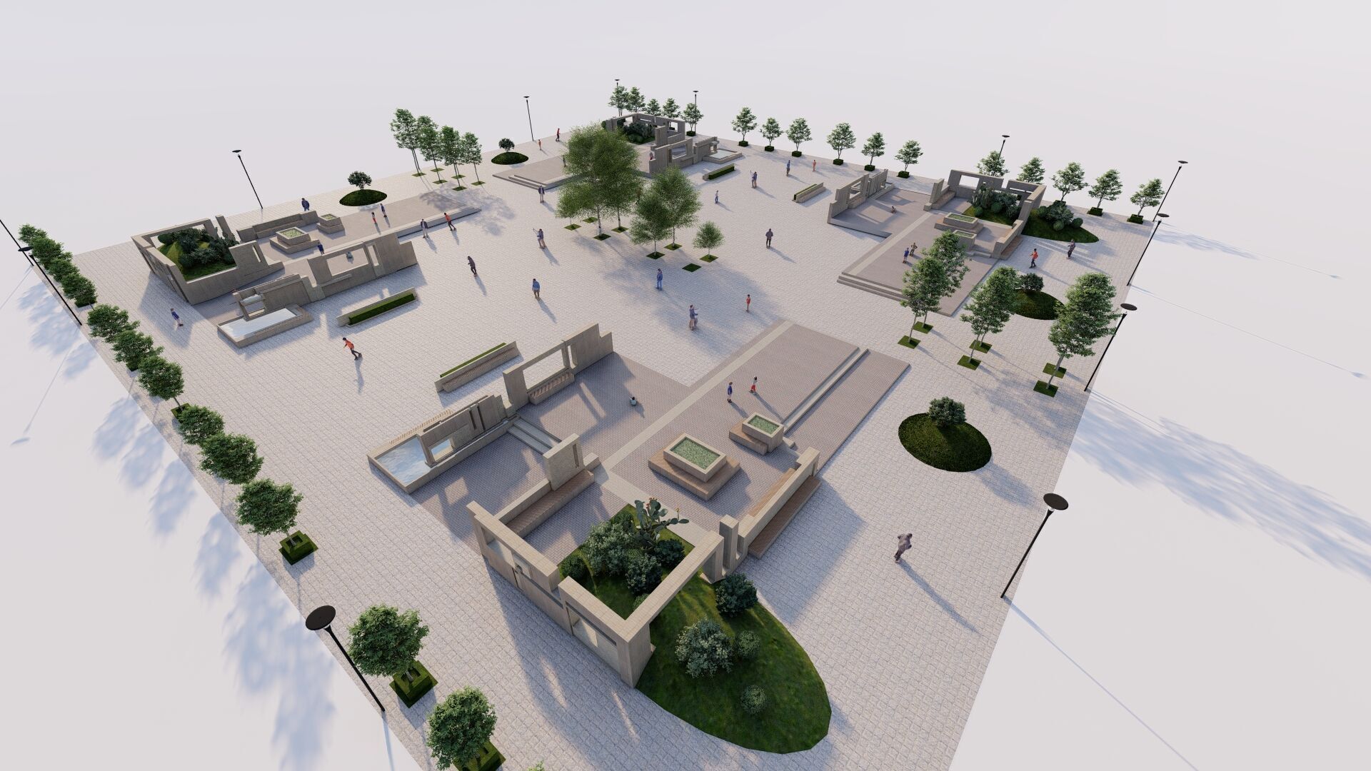 public park-Private Park Landscape Urban 3D model_2
