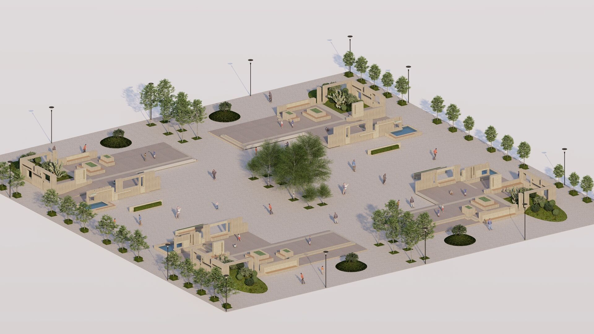 public park-Private Park Landscape Urban 3D model_28