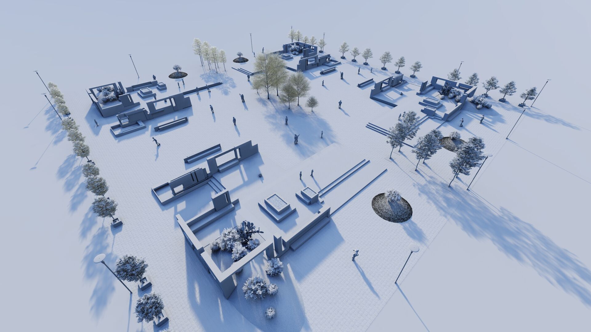 public park-Private Park Landscape Urban 3D model_11