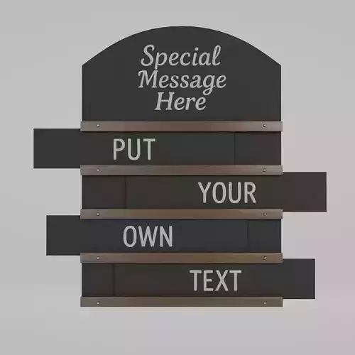 Customizable Wall-Mounted Blackboard - Slide Layer Writing Board Low-poly 3D model