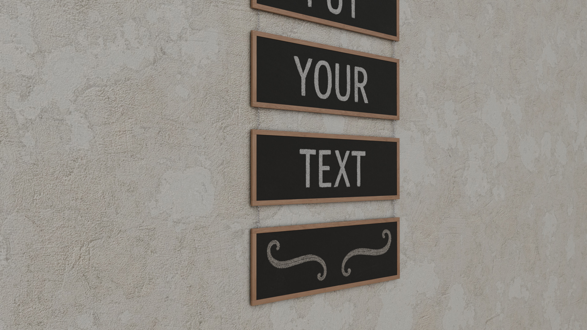 Customizable Hanging Blackboard - 5-Layer Chained Writing Board Low-poly 3D model_10