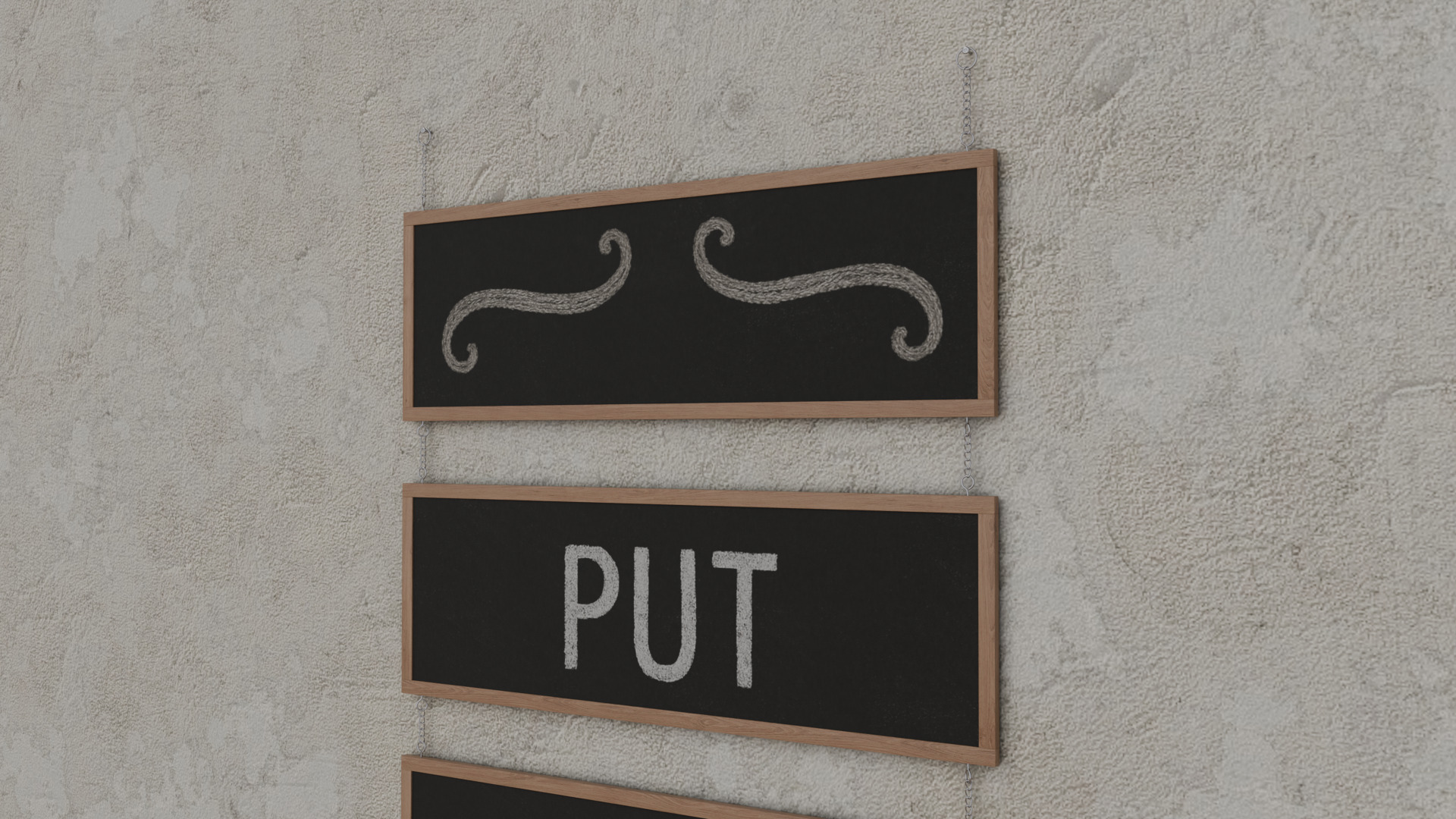 Customizable Hanging Blackboard - 5-Layer Chained Writing Board Low-poly 3D model_11