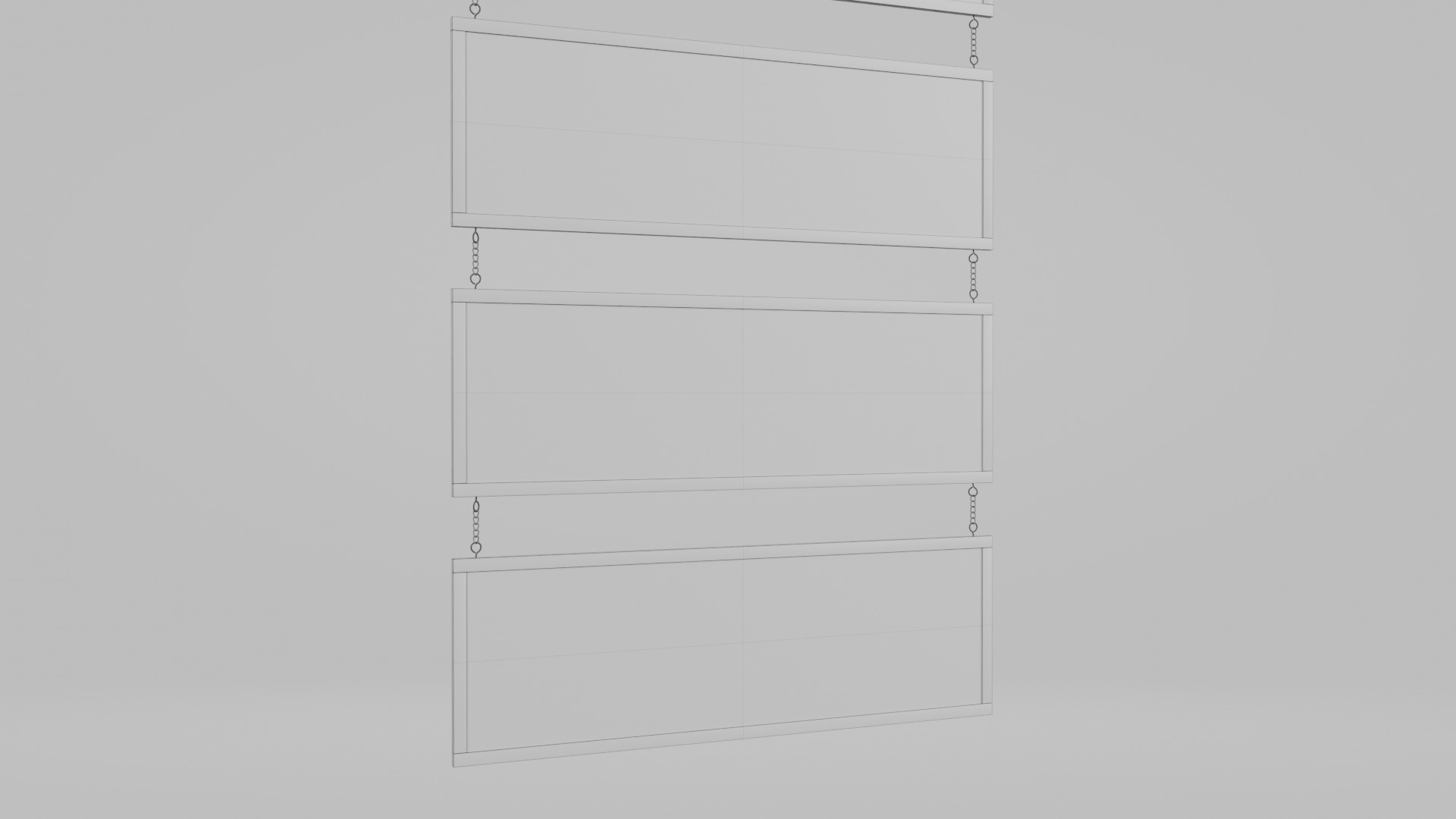 Customizable Hanging Blackboard - 5-Layer Chained Writing Board Low-poly 3D model_14