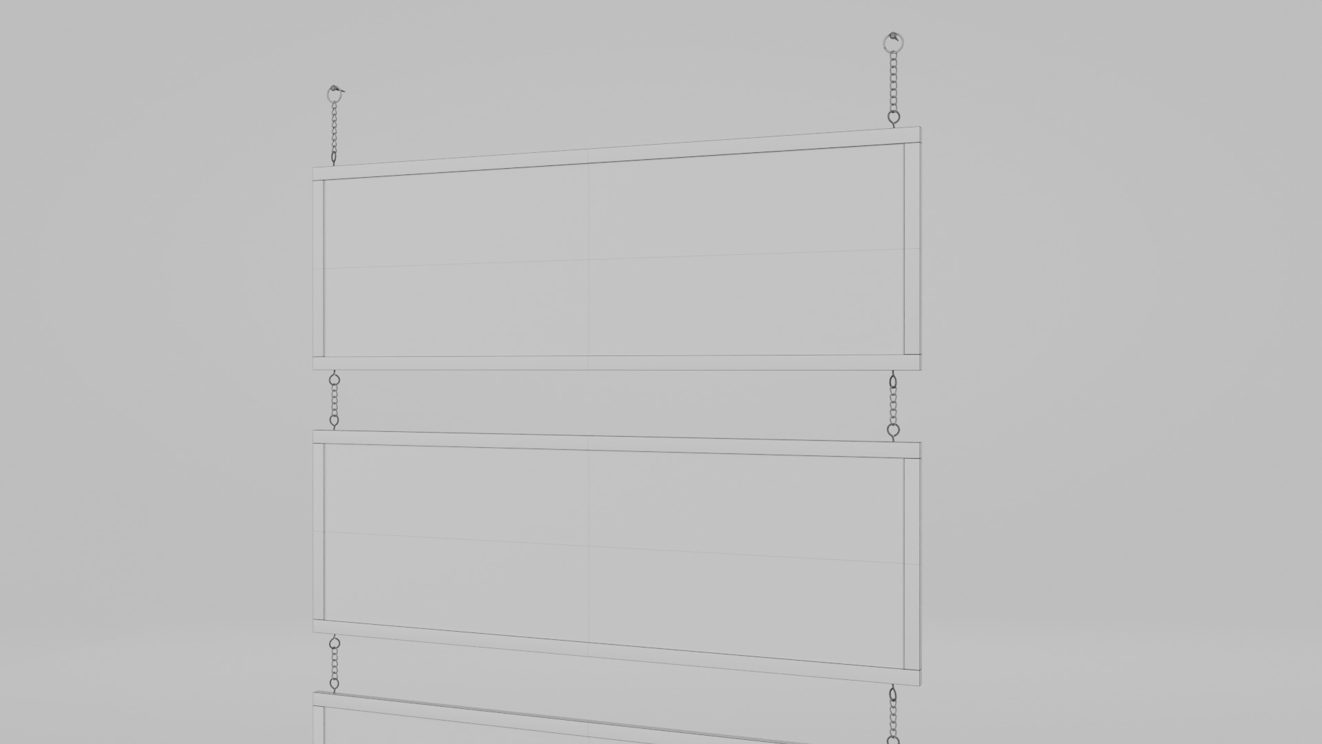 Customizable Hanging Blackboard - 5-Layer Chained Writing Board Low-poly 3D model_15