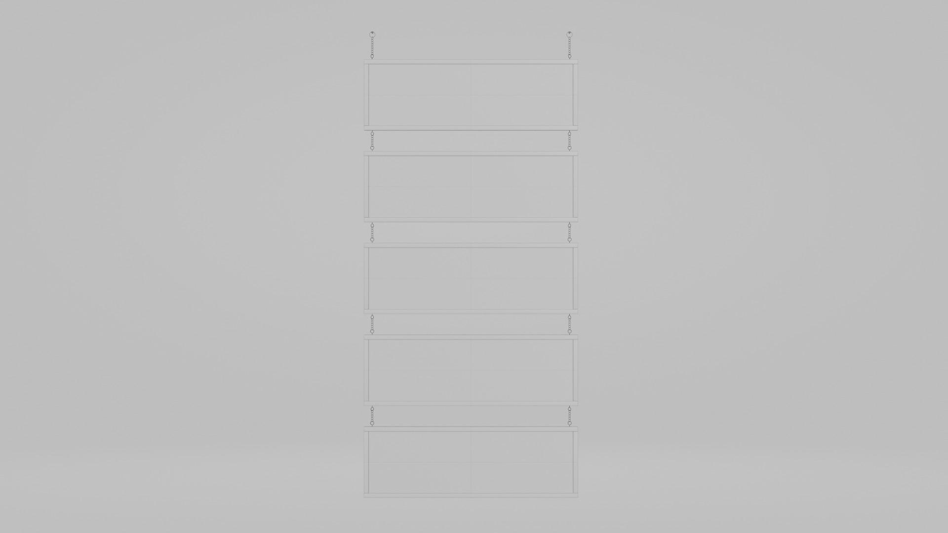 Customizable Hanging Blackboard - 5-Layer Chained Writing Board Low-poly 3D model_13