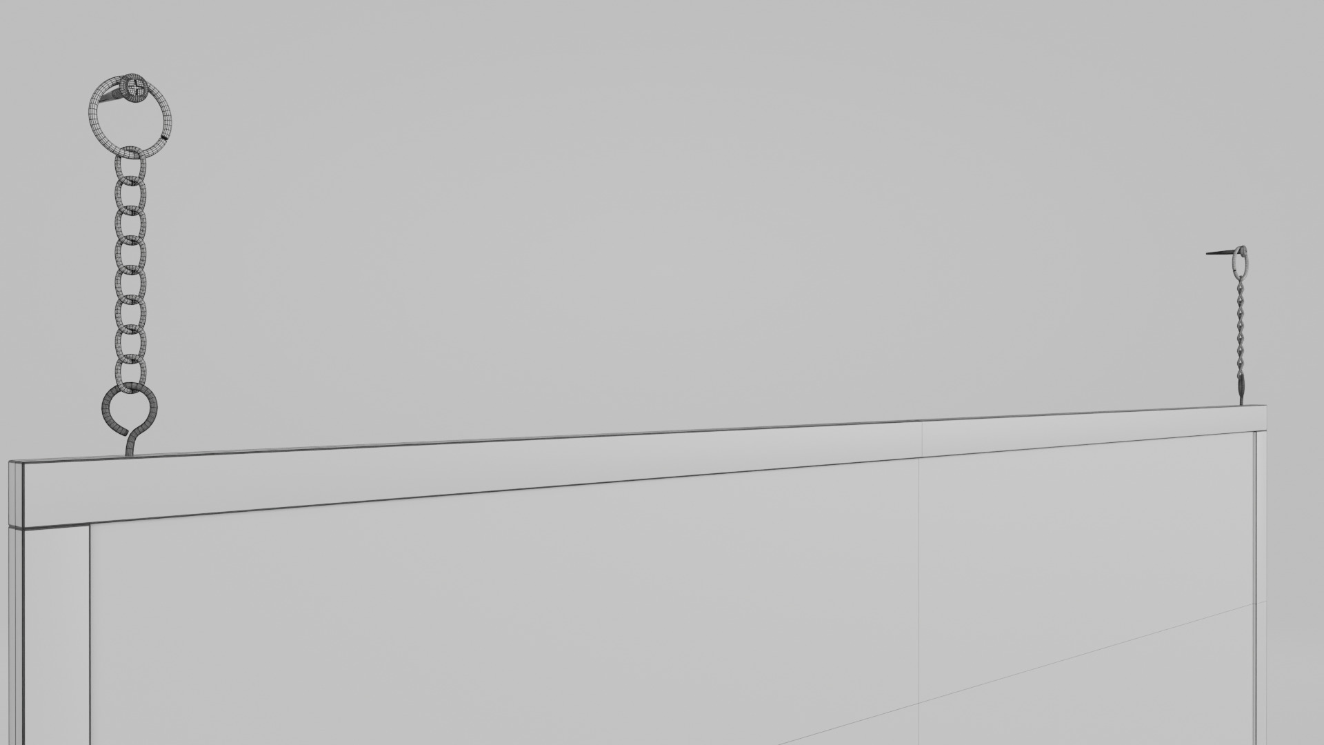 Customizable Hanging Blackboard - 5-Layer Chained Writing Board Low-poly 3D model_16