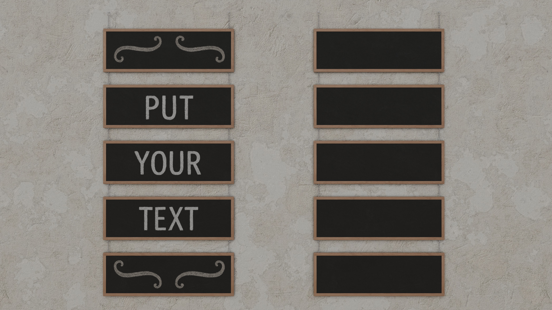 Customizable Hanging Blackboard - 5-Layer Chained Writing Board Low-poly 3D model_8