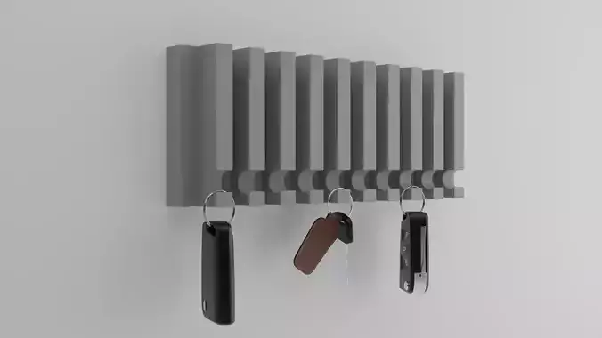 Key Organizer 3D Printable Minimalist Holder for 10 Keys
