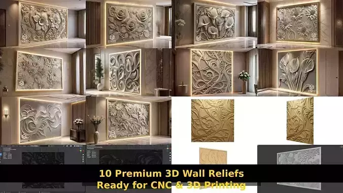 Relief Elegance - 3D Wall Panel Collection Set 10 