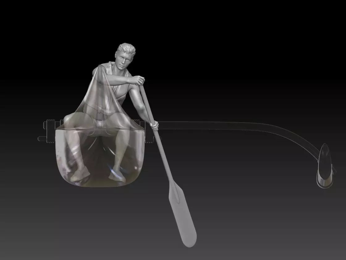 canoe boy 3 3D print model_0