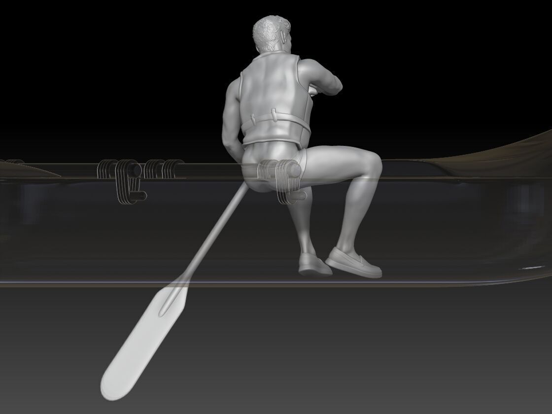 canoe boy 3 3D print model_3