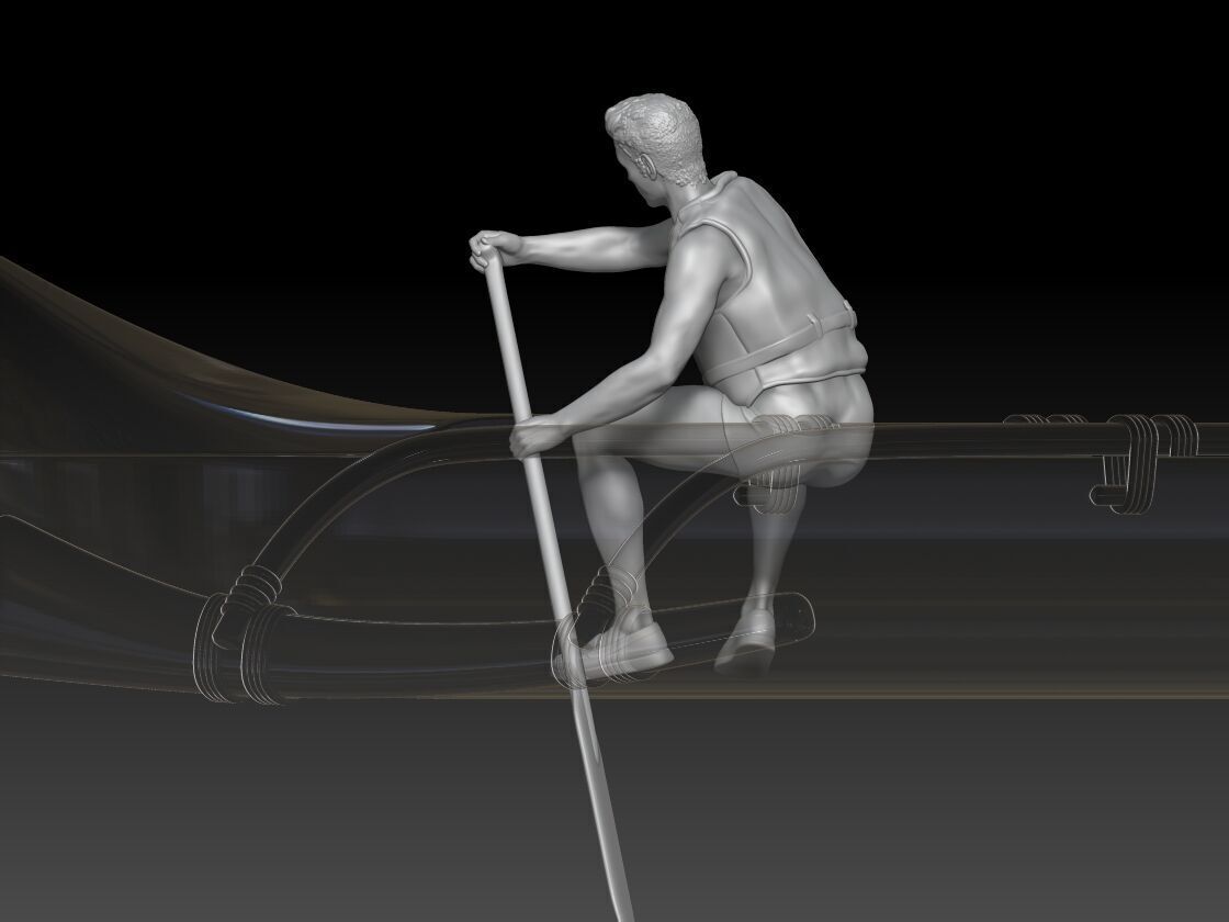 canoe boy 3 3D print model_2