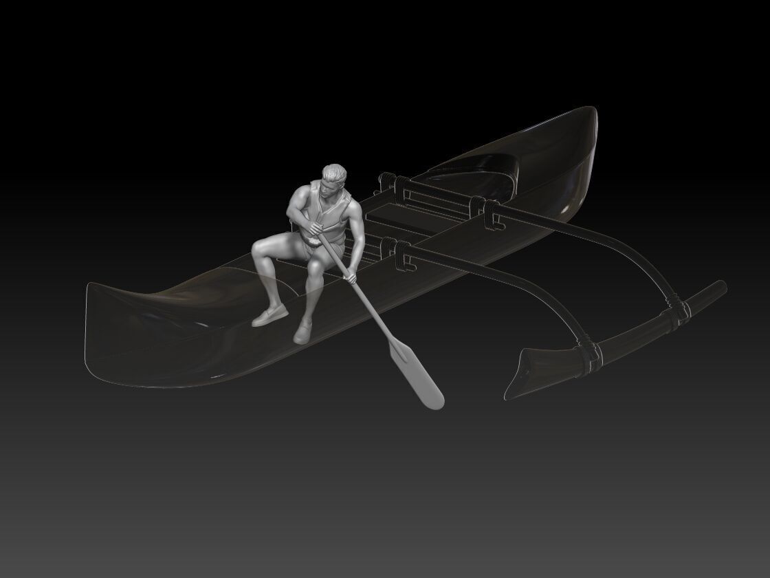 canoe boy 3 3D print model_1
