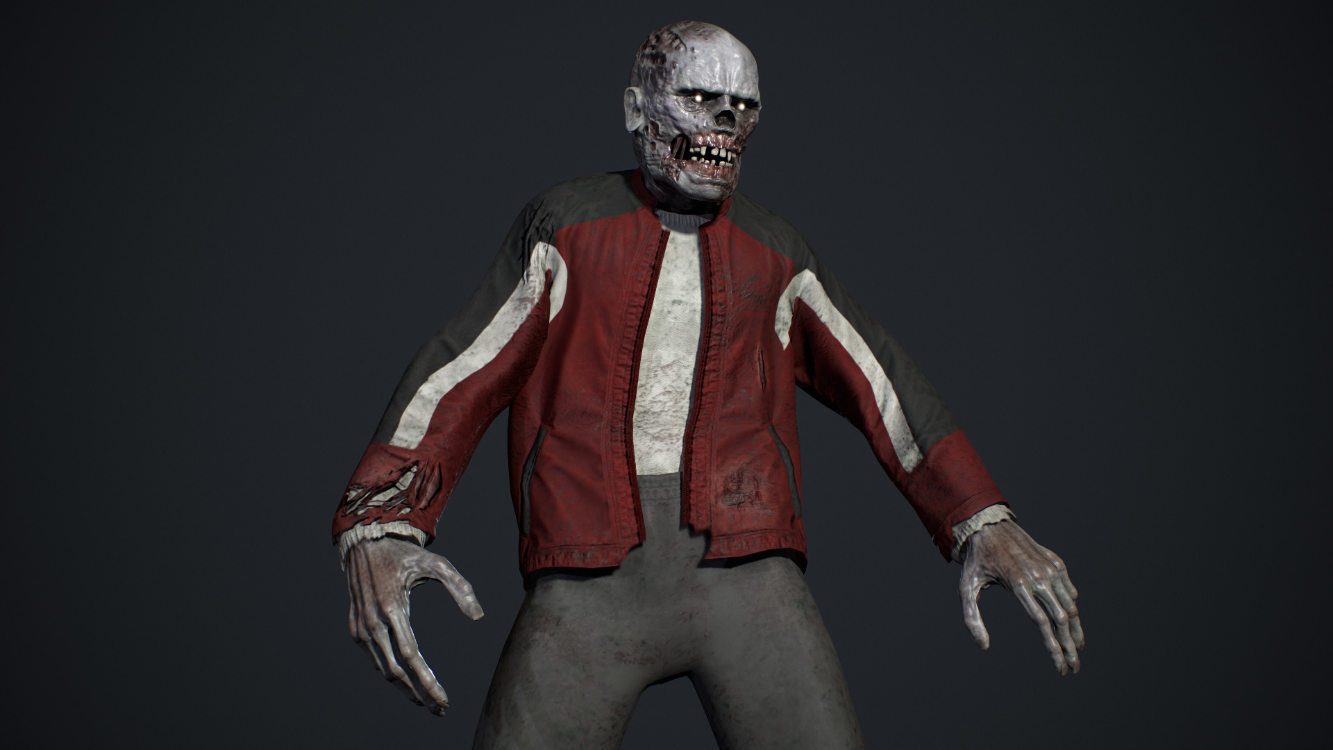 Zombie Gopnik Low-poly 3D model_8