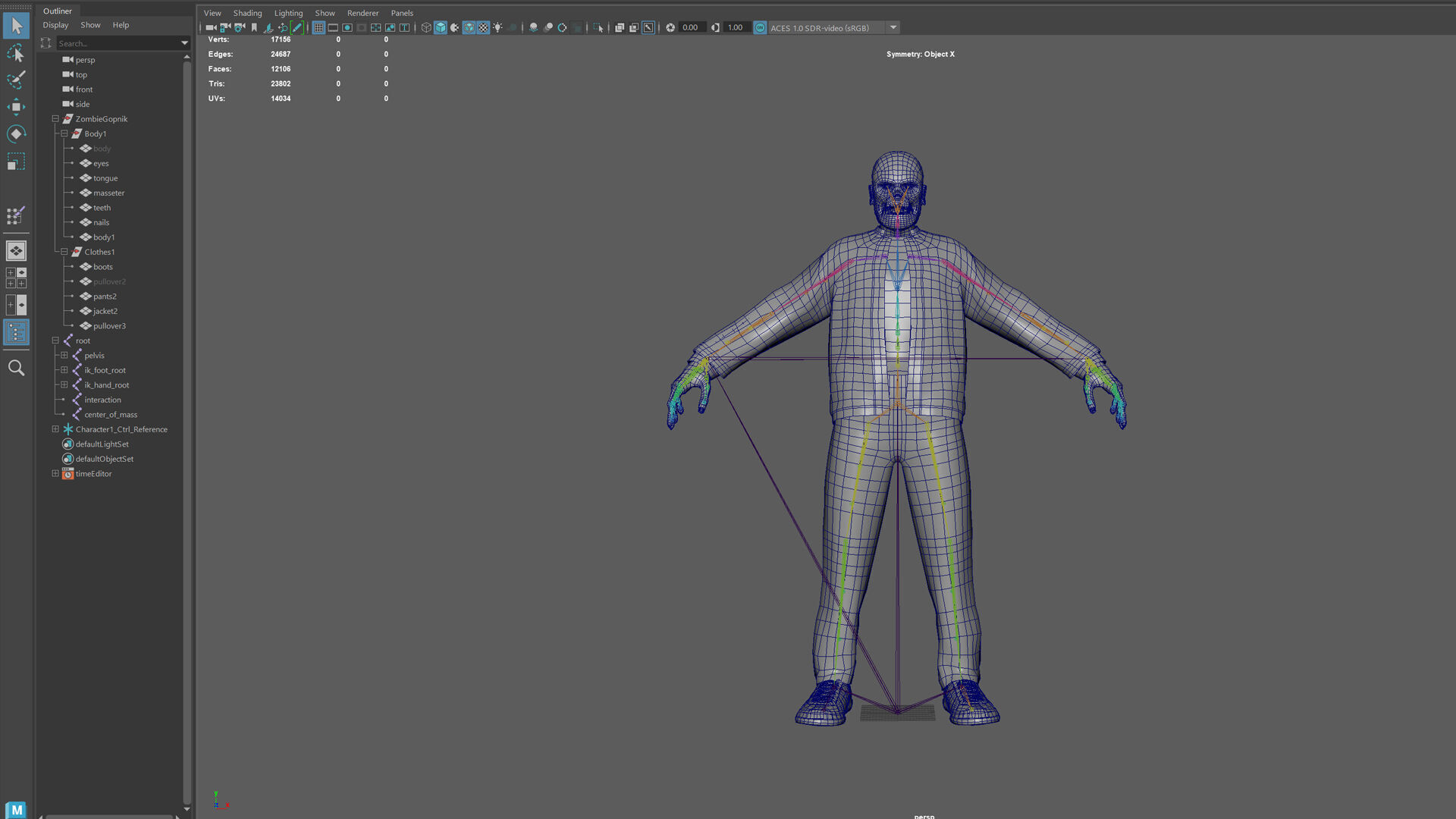 Zombie Gopnik Low-poly 3D model_31