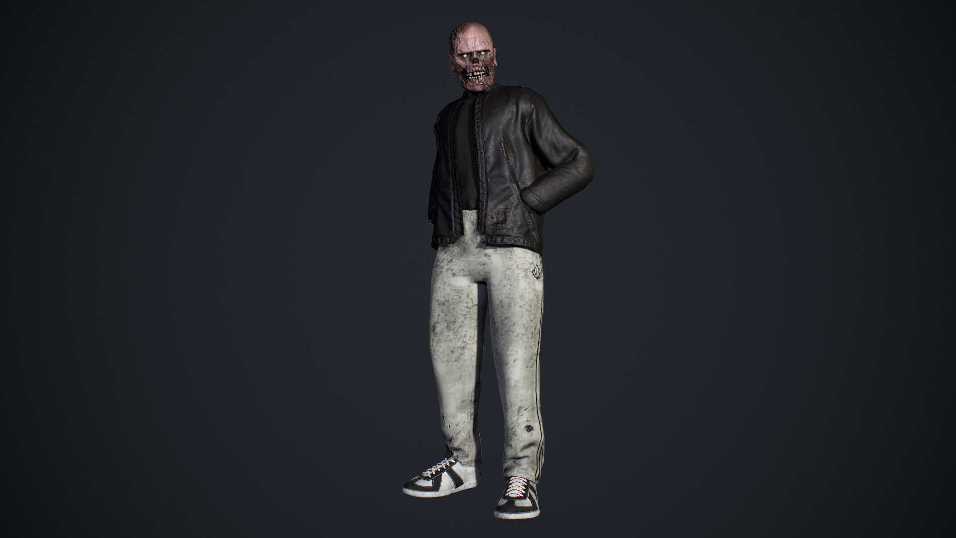 Zombie Gopnik Low-poly 3D model_7