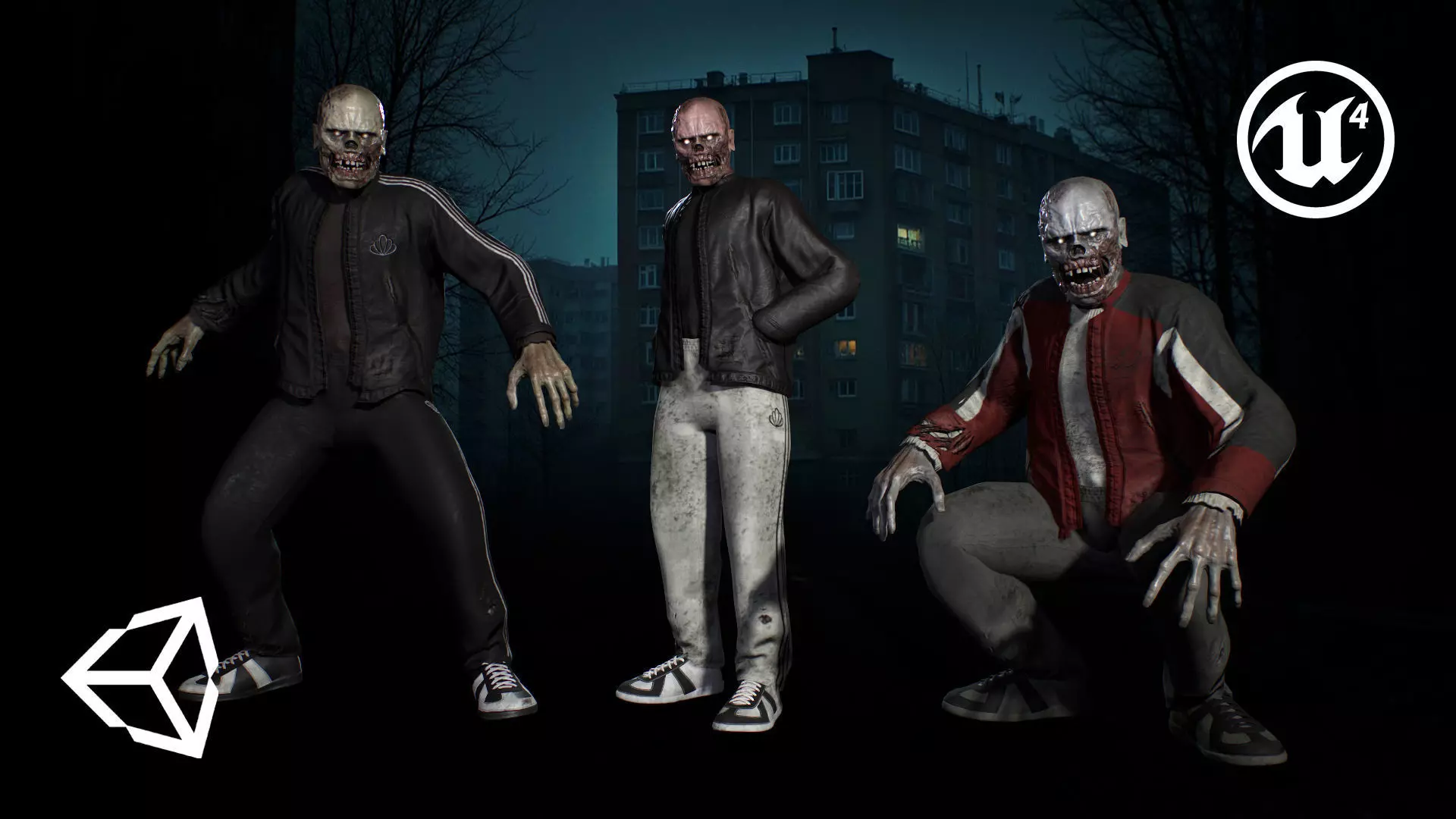 Zombie Gopnik Low-poly 3D model_0